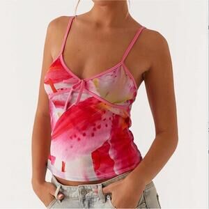 Peppermayo Claudie Mesh Top - White Pink Lilly 6